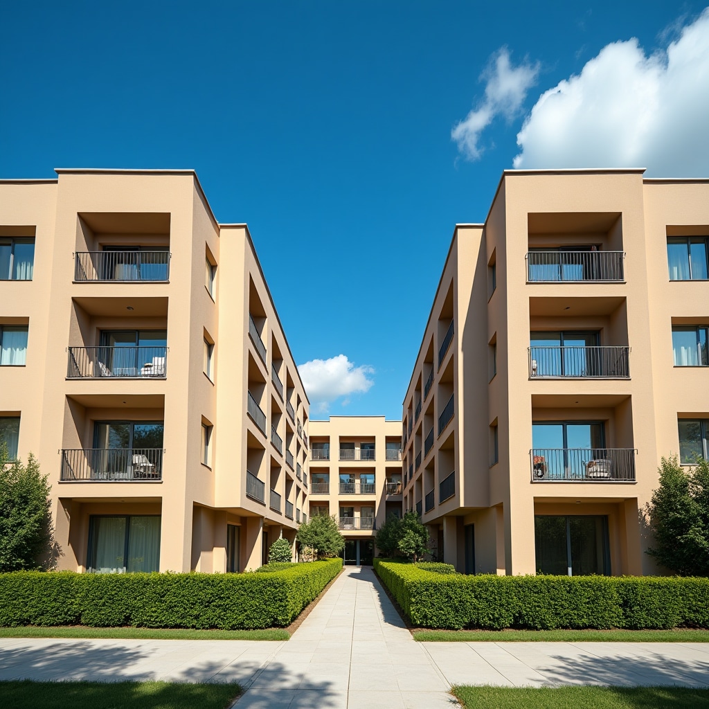 Edificio condominiale moderno con facciata curata
